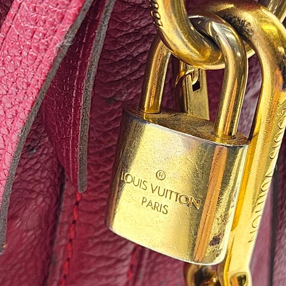 Louis Vuitton Speedy Bandouliere 25 Empreinte Leather Shoulder Bag Burgundy - Picture 7 of 11